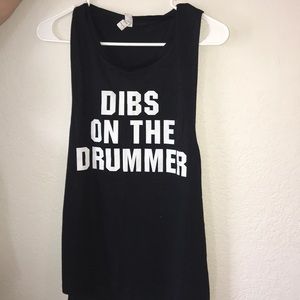 Dibs on the drummer tank